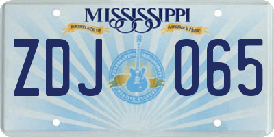 MS license plate ZDJ065