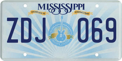 MS license plate ZDJ069