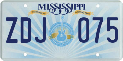 MS license plate ZDJ075