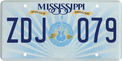 MS license plate ZDJ079