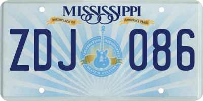 MS license plate ZDJ086