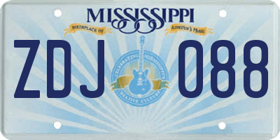 MS license plate ZDJ088
