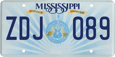 MS license plate ZDJ089