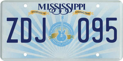 MS license plate ZDJ095