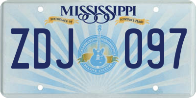 MS license plate ZDJ097