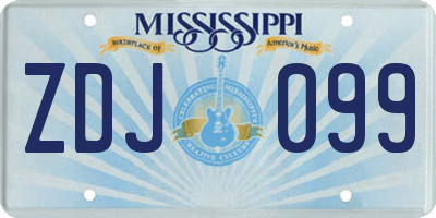 MS license plate ZDJ099