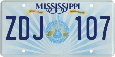 MS license plate ZDJ107