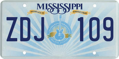 MS license plate ZDJ109