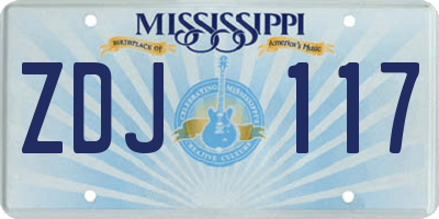 MS license plate ZDJ117