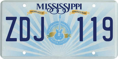 MS license plate ZDJ119