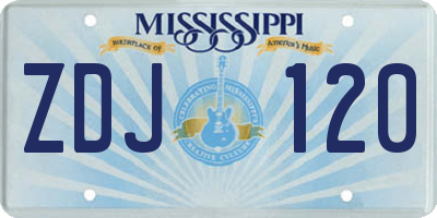 MS license plate ZDJ120