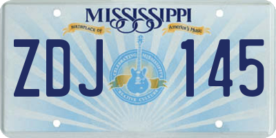 MS license plate ZDJ145