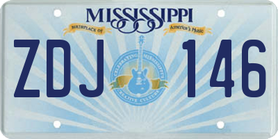 MS license plate ZDJ146
