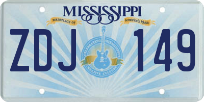 MS license plate ZDJ149