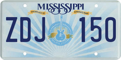MS license plate ZDJ150