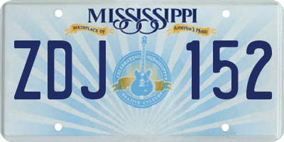 MS license plate ZDJ152