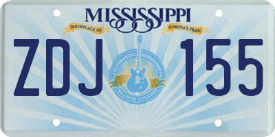 MS license plate ZDJ155