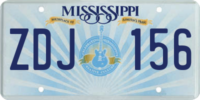 MS license plate ZDJ156