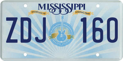 MS license plate ZDJ160