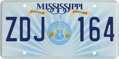 MS license plate ZDJ164