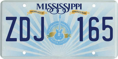 MS license plate ZDJ165