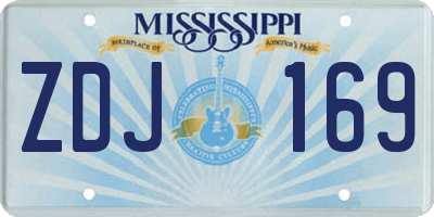 MS license plate ZDJ169