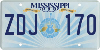 MS license plate ZDJ170