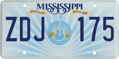 MS license plate ZDJ175