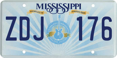 MS license plate ZDJ176