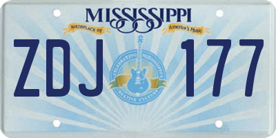 MS license plate ZDJ177