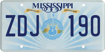 MS license plate ZDJ190
