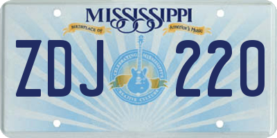 MS license plate ZDJ220