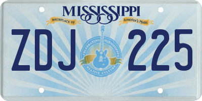 MS license plate ZDJ225