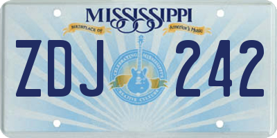 MS license plate ZDJ242