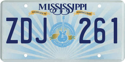 MS license plate ZDJ261