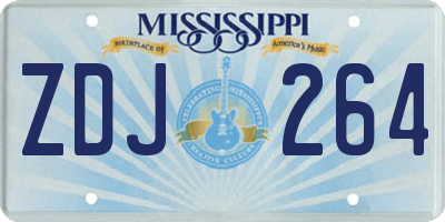 MS license plate ZDJ264