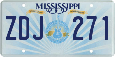 MS license plate ZDJ271