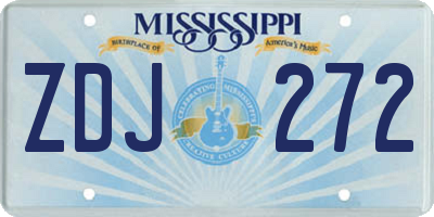MS license plate ZDJ272