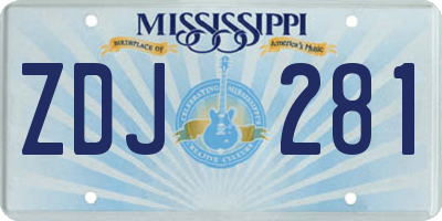 MS license plate ZDJ281