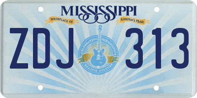 MS license plate ZDJ313