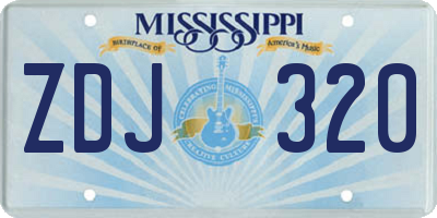 MS license plate ZDJ320