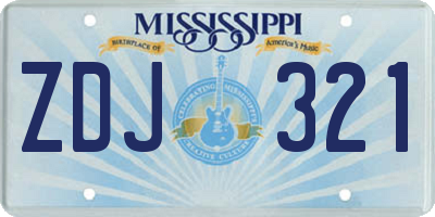 MS license plate ZDJ321