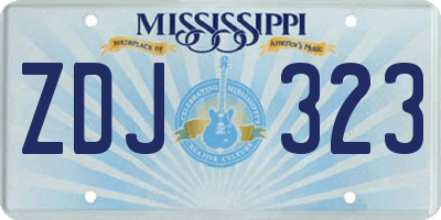 MS license plate ZDJ323