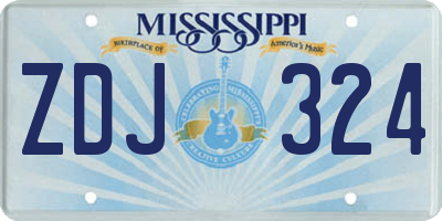 MS license plate ZDJ324