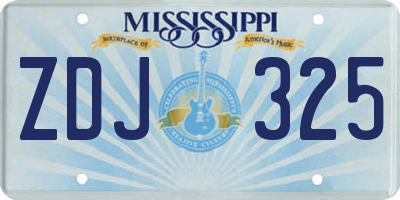 MS license plate ZDJ325