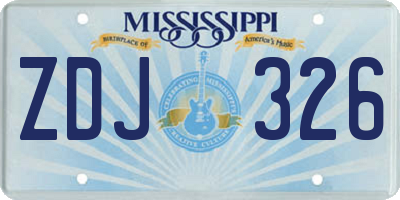 MS license plate ZDJ326