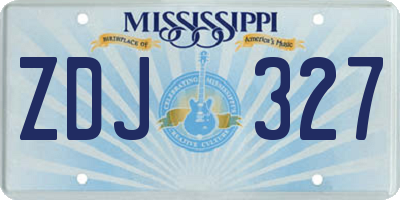 MS license plate ZDJ327