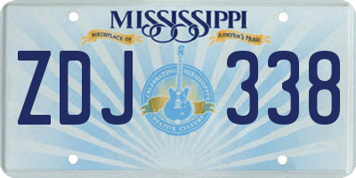 MS license plate ZDJ338