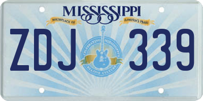 MS license plate ZDJ339