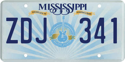 MS license plate ZDJ341